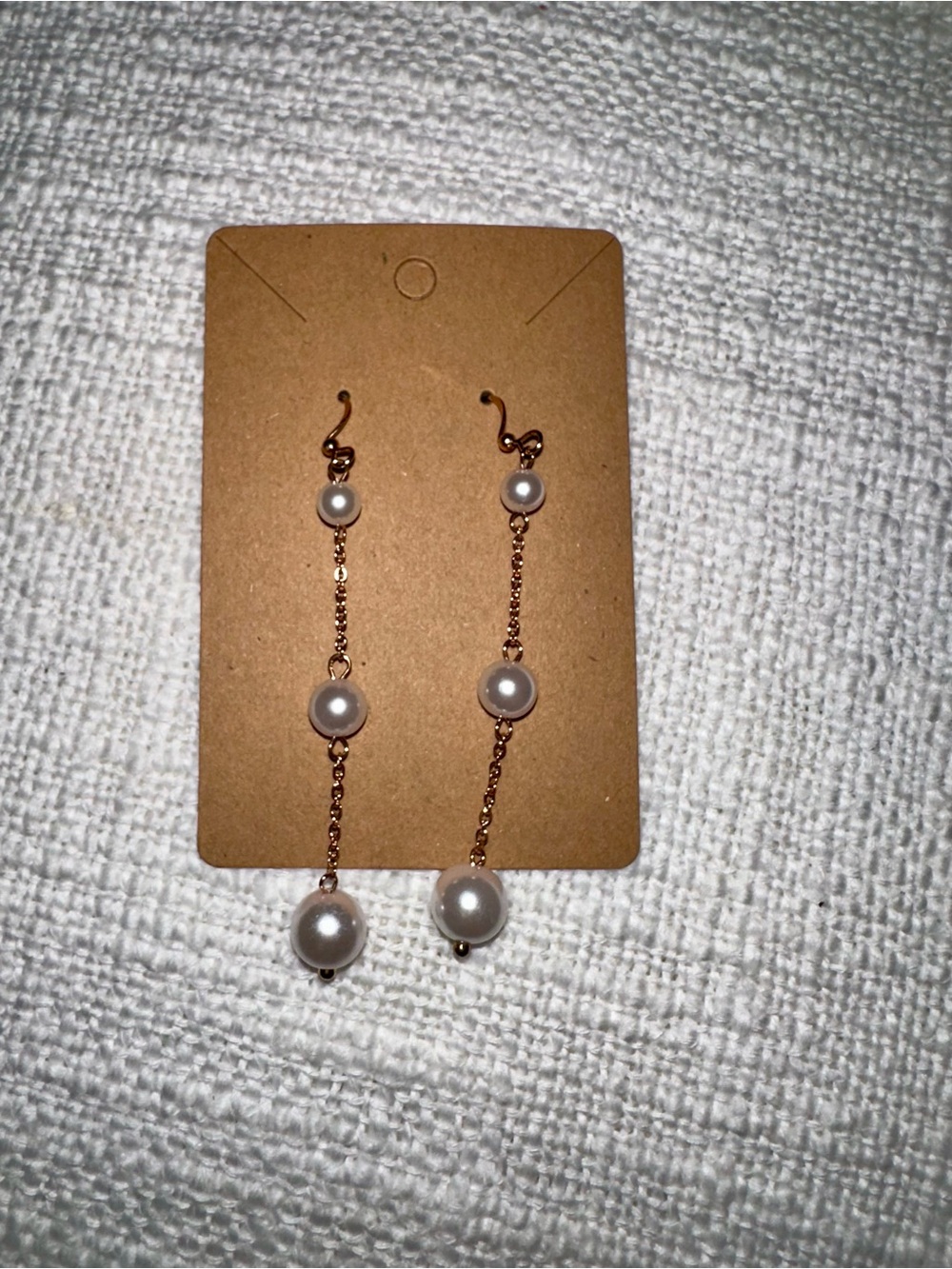 Delicate Pearl Drop Earrings in Rose Gold - Long Dangle